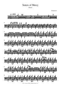 Drum score: Dover - Sisters of Mercy