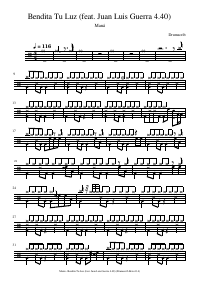 Drum score: Maná - Bendita Tu Luz (feat. Juan Luis Guerra 4.40)