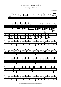 Drum score: Jean-Jacques Goldman - La vie par procuration