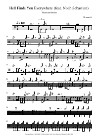 Drum score: Thousand Below - Hell Finds You Everywhere (feat. Noah Sebastian)