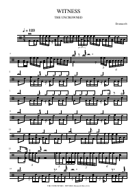 Drum score: THE UNCROWNED - WITNESS