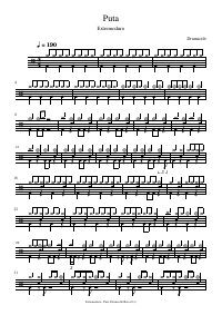 Drum score: Extremoduro - Puta