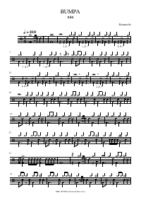 Drum score: BIBI - BUMPA
