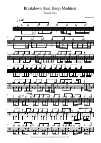 Drum score: Tonight Alive - Breakdown (feat. Benji Madden)