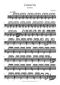 Drum score: Indochine - L'amour fou
