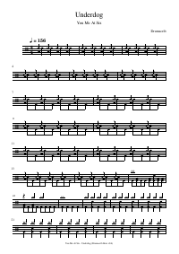 Drum score: You Me At Six - Underdog