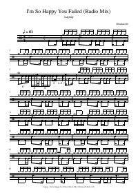 Drum score: Laptop - I'm So Happy You Failed (Radio Mix)
