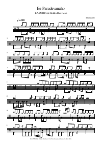 Drum score: KAANTHA & Shikku Dan Jacob - Ee Paradevanaho