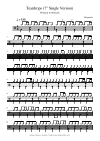 Drum score: Womack & Womack - Teardrops (7” Single Version)