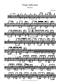 Drum score: Måneskin - Vengo dalla luna