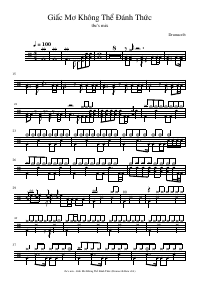 Drum score: tbc's mix - Giấc Mơ Không Thể Đánh Thức