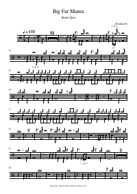 Drum score: Status Quo - Big Fat Mama