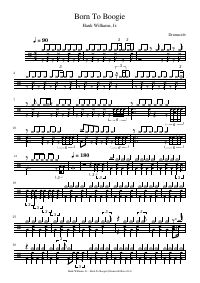 Drum score: Hank Williams, Jr. - Born To Boogie