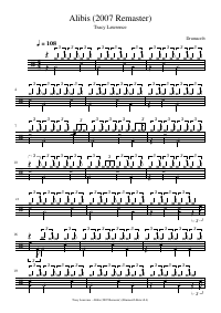 Drum score: Tracy Lawrence - Alibis (2007 Remaster)