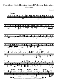 Drum score: Dexter Gordon - Four (feat. Niels-Henning Ørsted Pedersen, Tete Montoliu & Billy Higgins)