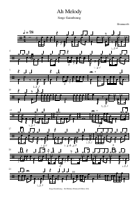 Drum score: Serge Gainsbourg - Ah Melody