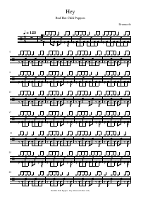 Drum score: Red Hot Chili Peppers - Hey