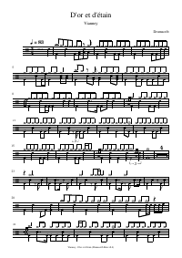 Drum score: Vianney - D'or et d'étain