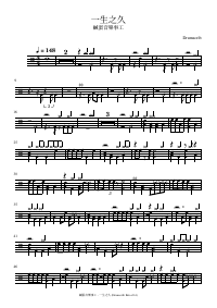 Partitura de batería: 鹹蛋音樂事工 - 一生之久
