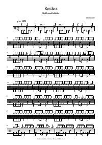 Drum score: Kakkmaddafakka - Restless