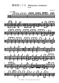 Drum score: M!LK - 爆裂愛してる - Bakuretsu Aishiteru