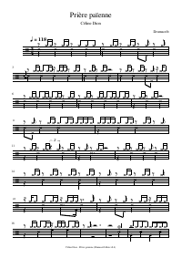 Drum score: Céline Dion - Prière païenne