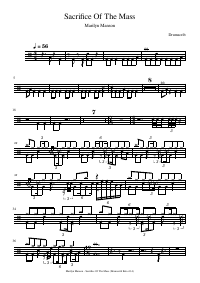 Drum score: Marilyn Manson - Sacrifice Of The Mass