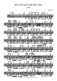 Drum score: shteppi - this weird girl really likes rain.