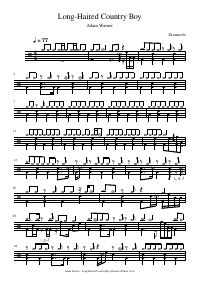 Drum score: Adam Warner - Long-Haired Country Boy