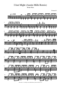 Drum score: Bruno Mars - I Just Might (Austin Millz Remix)