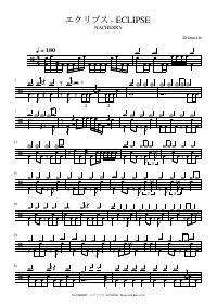 Drum score: NACHERRY - エクリプス - ECLIPSE