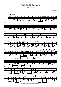Drum score: Chris Staff - God And Chevrolet