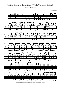 Drum score: Delbert McClinton - Going Back to Louisiana (ACL Version) (Live)