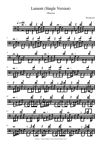 Drum score: Ultravox - Lament (Single Version)