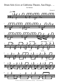 Drum score: Joe Satriani - Drum Solo (Live at California Theatre, San Diego, CA - June 1988)