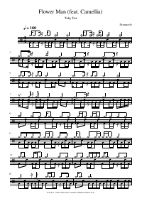 Drum score: Toby Fox - Flower Man (feat. Camellia)