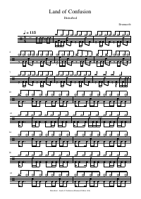 Drum score: Disturbed - Land of Confusion
