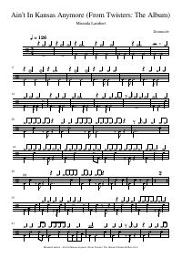 Drum score: Miranda Lambert - Ain’t In Kansas Anymore (From Twisters: The Album)