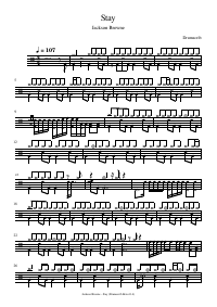 Drum score: Jackson Browne - Stay