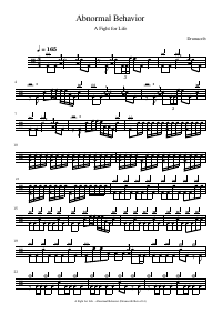 Drum score: A Fight for Life - Abnormal Behavior