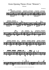 Drum score: ReScore - Grain Opening Theme (From "Monster")