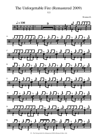 Drum score: U2 - The Unforgettable Fire (Remastered 2009)