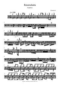 Drum score: Sepultura - Ratamahatta