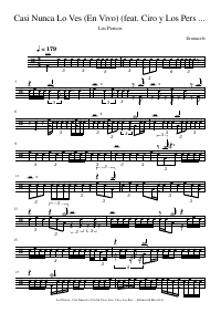 Drum score: Los Pericos - Casi Nunca Lo Ves (En Vivo) (feat. Ciro y Los Persas)