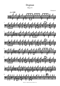 Drum score: King's X - Dogman