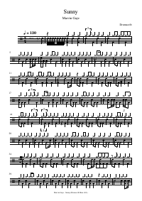 Drum score: Marvin Gaye - Sunny
