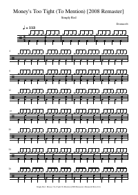 Drum score: Simply Red - Money's Too Tight (To Mention) [2008 Remaster]