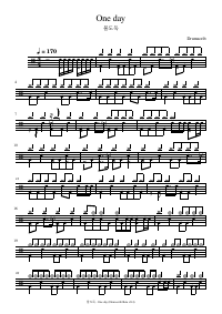 Drum score: 물도둑 - One day