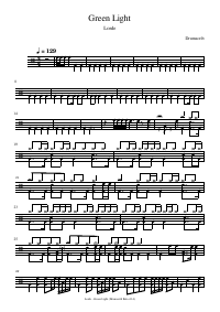 Drum score: Lorde - Green Light