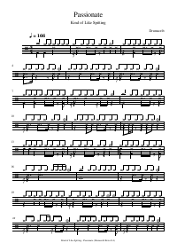 Drum score: Kind of Like Spitting - Passionate